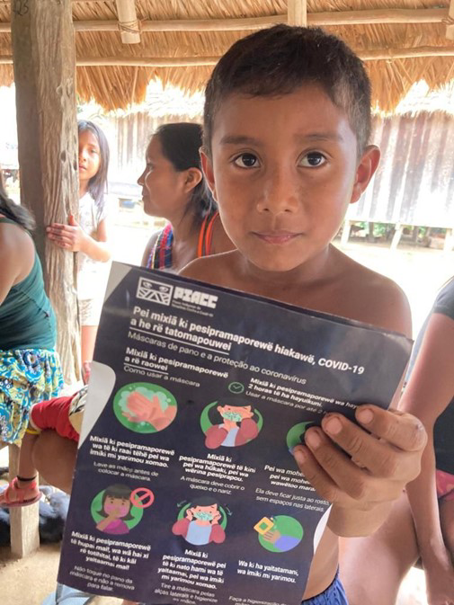 Material de prevenção à COVID-19 em língua indígena